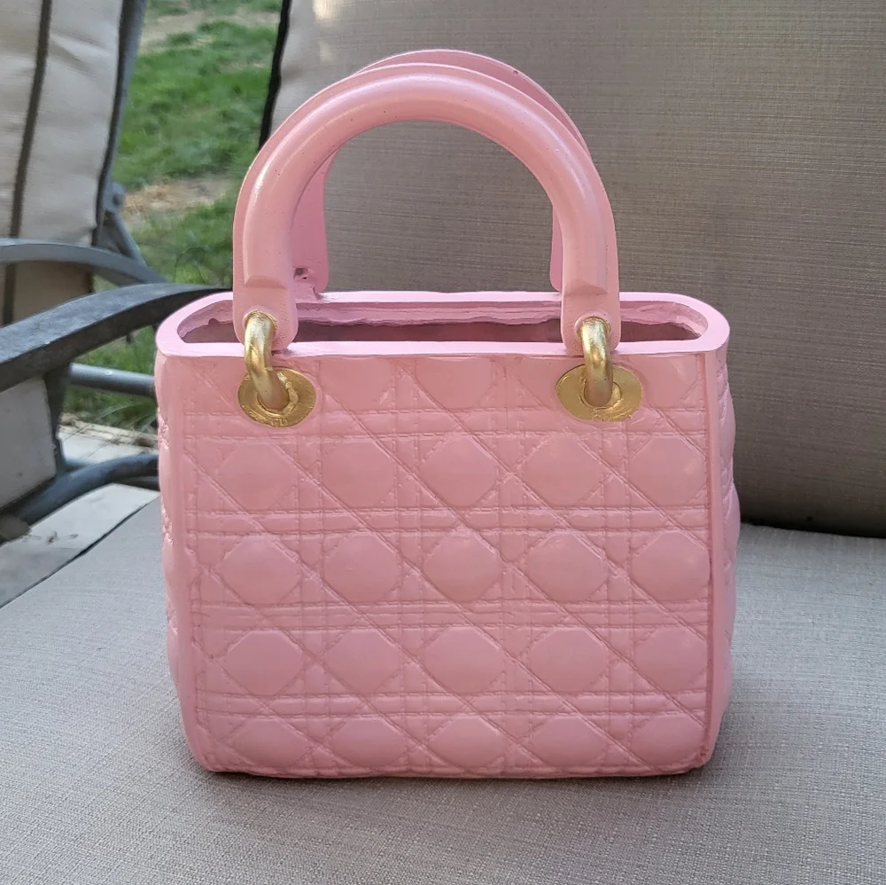 Luxury Handbag Vase (Pink) - Picture 2 of 4